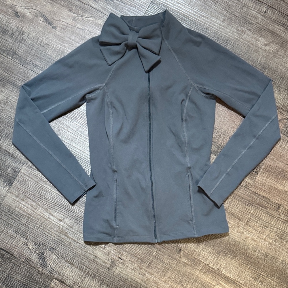 Kate Spade x Beyond Yoga Neck Bow Front Zip Jacket. - Picture 1 of 13